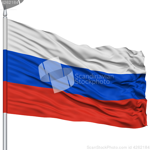 Image of Russia Flag on Flagpole