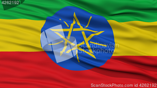 Image of Closeup Ethiopia Flag