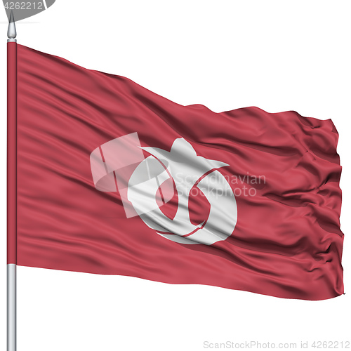 Image of Isolated Aichi Japan Prefecture Flag on Flagpole