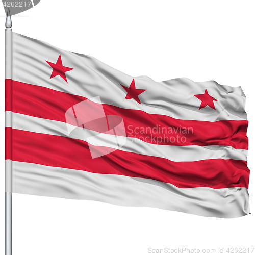 Image of Washington DC City Flag on Flagpole, USA