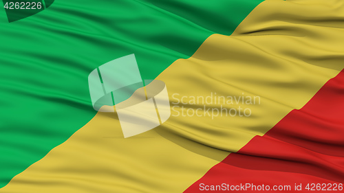 Image of Closeup Congo Flag, Brazzaville
