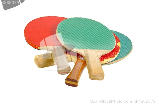 Image of Pingpong rackets on white