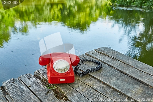 Image of Old telephone in nature