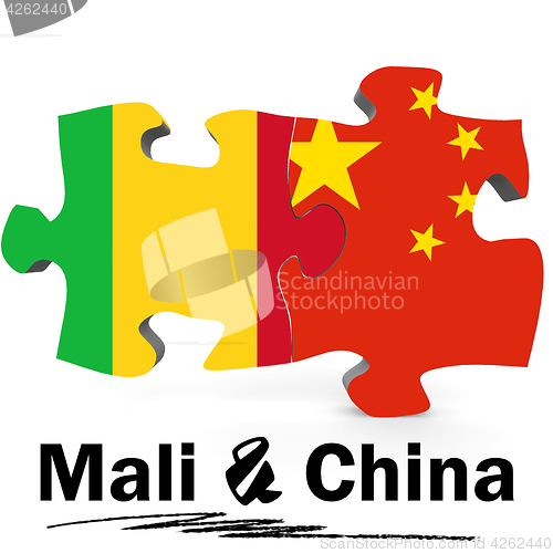 Image of China and Mali flags in puzzle 
