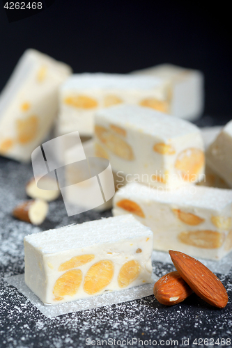Image of White nougat with almonds
