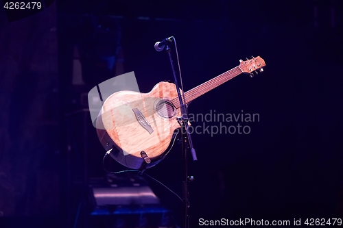 Image of Acoustic Guitar on Stage