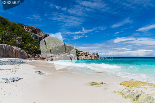 Image of island beach in indian ocean on seychelles