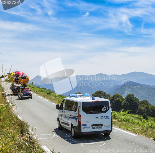 Image of The Official Ambulance on Col d'Aspin - Tour de France 2015