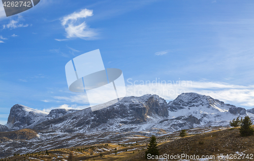 Image of Mountain With Little Snow in Winter