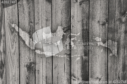 Image of Map of Indonesia on weathered wood