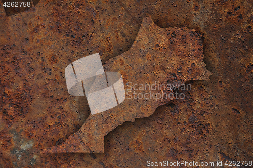 Image of Map of Morocco on rusty metal