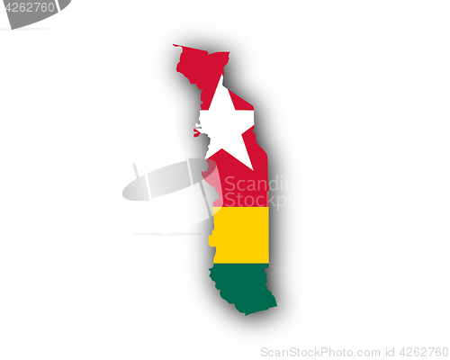 Image of Map and flag of Togo