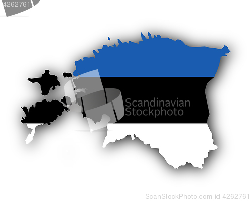 Image of Map and flag of Estonia