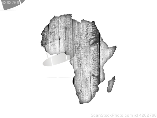 Image of Map of Africa on weathered wood