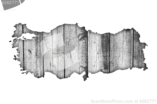 Image of Map of Turkey on weathered wood