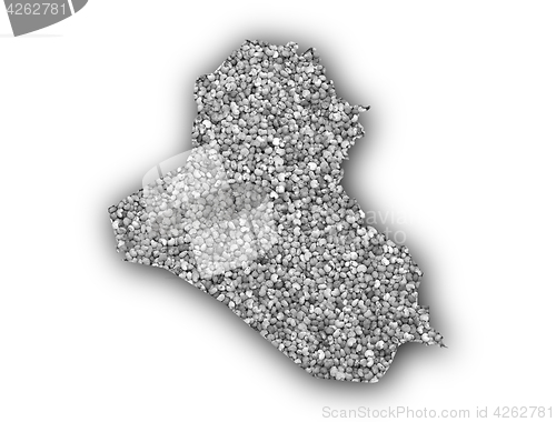 Image of Map of Iraq on poppy seeds