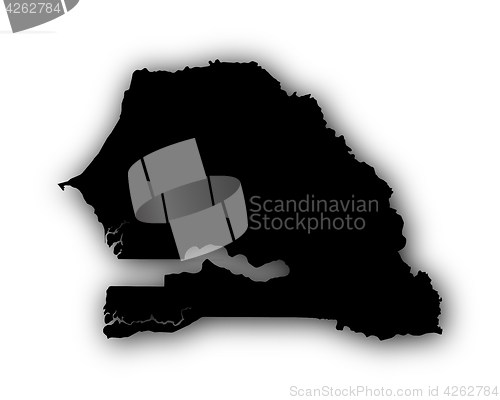 Image of Map of Senegal with shadow