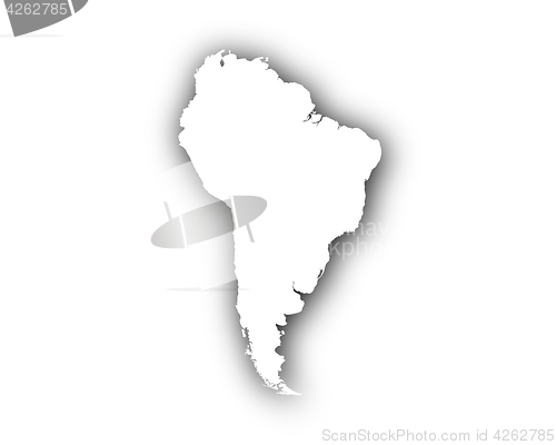 Image of Map of South America with shadow