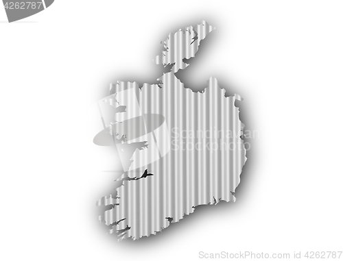 Image of Map of Ireland on corrugated iron