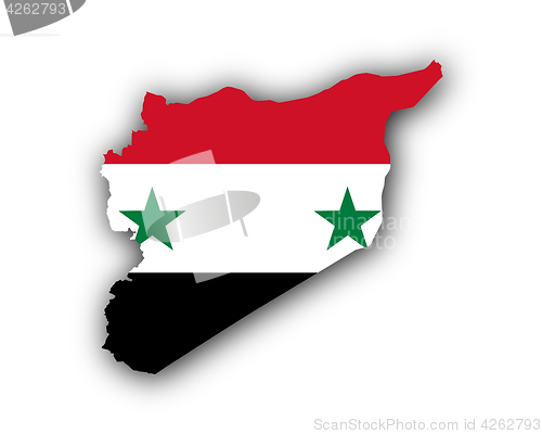 Image of Map and flag of Syria