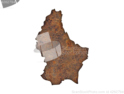 Image of Map of Luxembourg on rusty metal