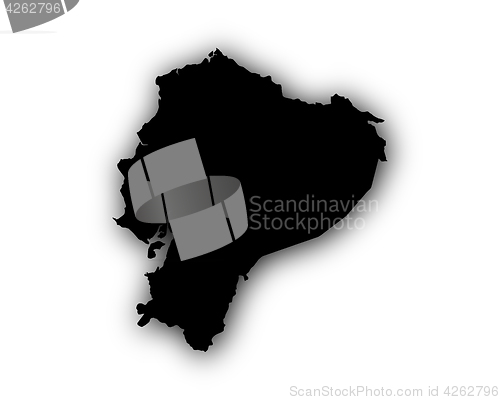 Image of Map of Ecuador with shadow