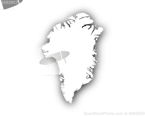 Image of Map of Greenland with shadow