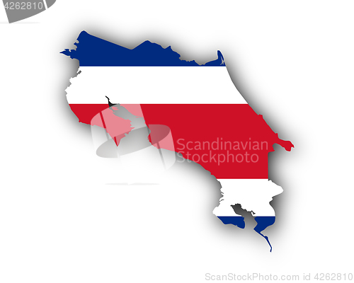 Image of Map and flag of Costa Rica