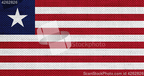 Image of Flag of Liberia on old linen