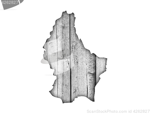 Image of Map of Luxembourg on weathered wood