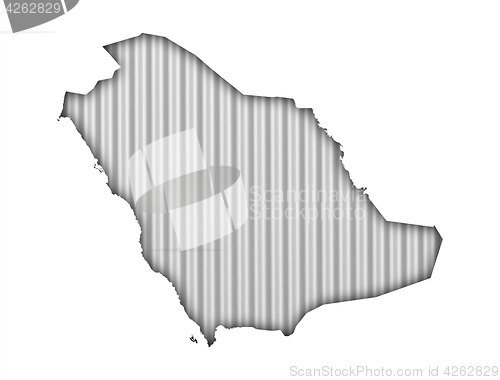 Image of Map of Saudi Arabia on corrugated iron