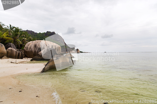 Image of island beach in indian ocean on seychelles