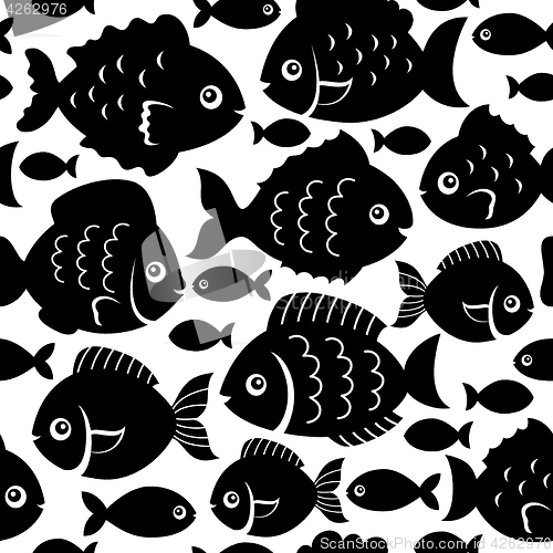 Image of Seamless fish silhouettes theme 1