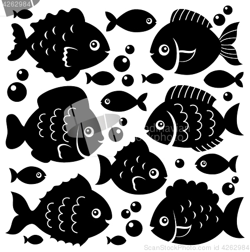 Image of Fish silhouettes theme set 1