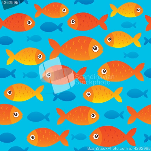 Image of Seamless background stylized fishes 2
