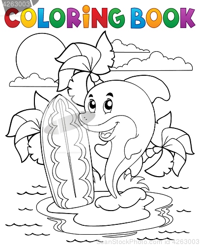 Image of Coloring book dolphin theme 3
