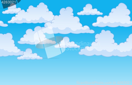 Image of Horizontally seamless sky with clouds 1