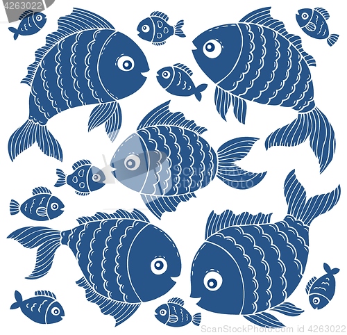 Image of Fish silhouettes theme set 3