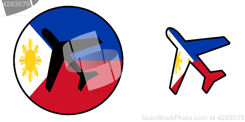 Image of Nation flag - Airplane isolated - Philippines