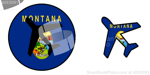 Image of Nation flag - Airplane isolated - Montana
