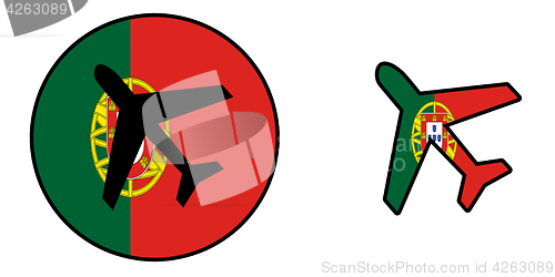 Image of Nation flag - Airplane isolated - Portugal