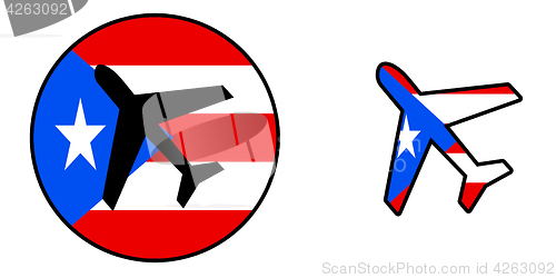 Image of Nation flag - Airplane isolated - Puerto Rico