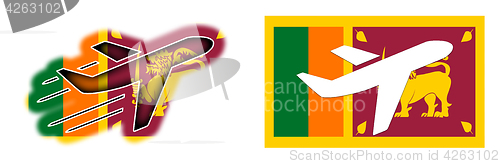 Image of Nation flag - Airplane isolated - Sri Lanka