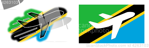 Image of Nation flag - Airplane isolated - Tanzania