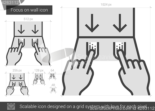 Image of Wall focus line icon.