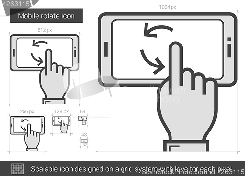 Image of Mobile rotate line icon.