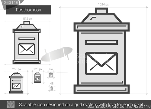 Image of Postbox line icon.