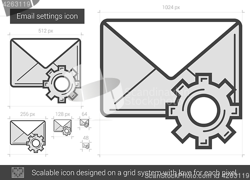 Image of Email settings line icon.