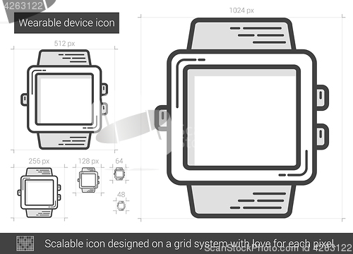 Image of Wearable device line icon.