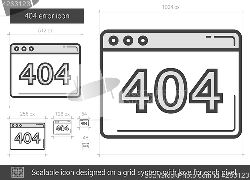 Image of Web error line icon.